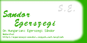 sandor egerszegi business card